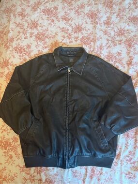 wild fable Dark Brown Faux Leather Bomber Jacket